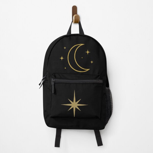 Artikelvorschau, Moon and Star Backpack – Minimal Gold Design entworfen und verkauft von LiLeDesigns.