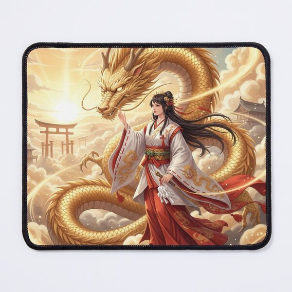 Item preview, Amaterasu and the Golden Dragon | Japanese Mythical Art / 天照と金龍 ― 光を護る者 designed and sold by Mori-no-Akari.