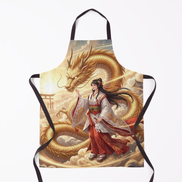 Item preview, Amaterasu and the Golden Dragon | Japanese Mythical Art / 天照と金龍 ― 光を護る者 designed and sold by Mori-no-Akari.