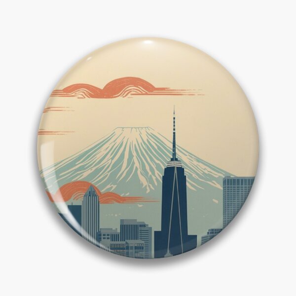 Item preview, New York City Skyline and Mount Fuji – Japanese Ukiyo-e Woodblock Cityscape designed and sold by Vandy Fullam.