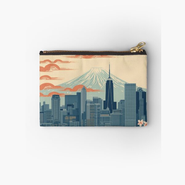 Item preview, New York City Skyline and Mount Fuji – Japanese Ukiyo-e Woodblock Cityscape designed and sold by Vandy Fullam.