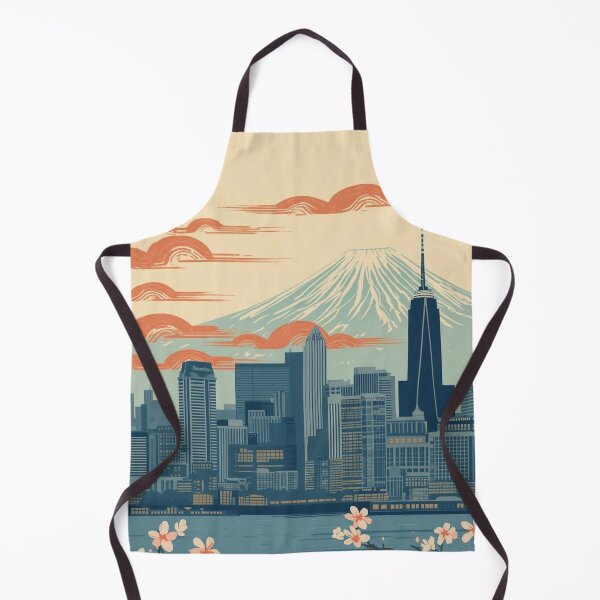 Item preview, New York City Skyline and Mount Fuji – Japanese Ukiyo-e Woodblock Cityscape designed and sold by Vandy Fullam.