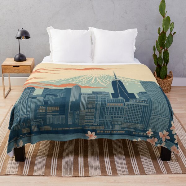 Item preview, New York City Skyline and Mount Fuji – Japanese Ukiyo-e Woodblock Cityscape designed and sold by Vandy Fullam.