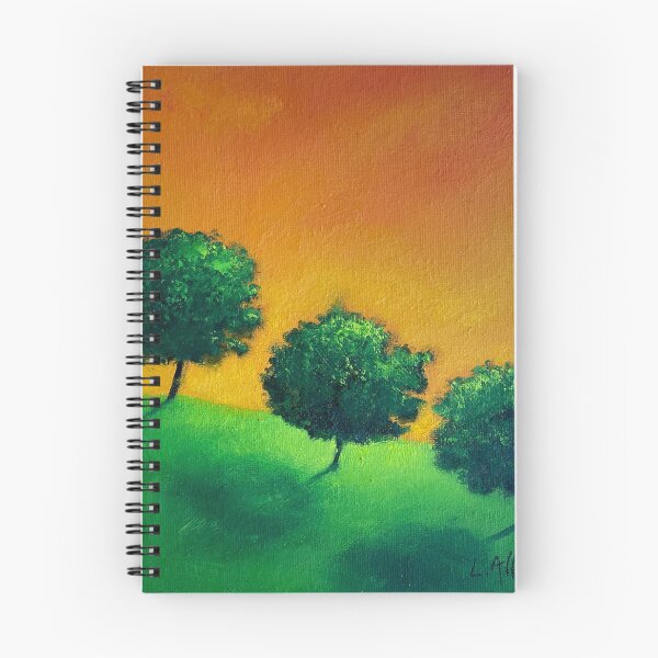Item preview, Wave of green trees under an orange sky designed and sold by Lydie Allaire Allaire.