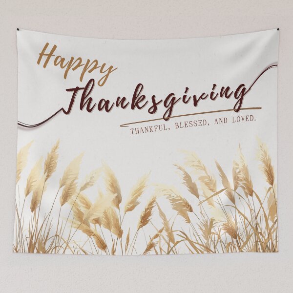 Item preview, Happy Thanksgiving Pampas Grass – Thankful, Blessed & Loved designed and sold by RiendeersDEAR.