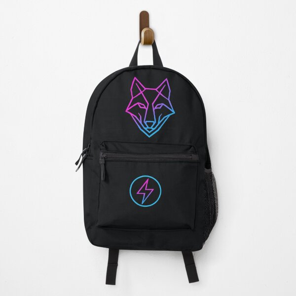 Item preview, Neon Wolf Backpack – Minimal Cyber Style designed and sold by LiLeDesigns.