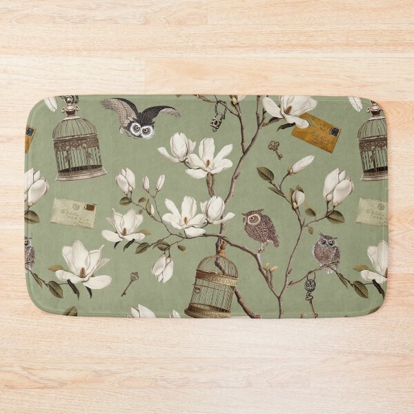 Item preview, Magnolia Grove with Owls in Sage Green designed and sold by Delinda Graphic Studio.