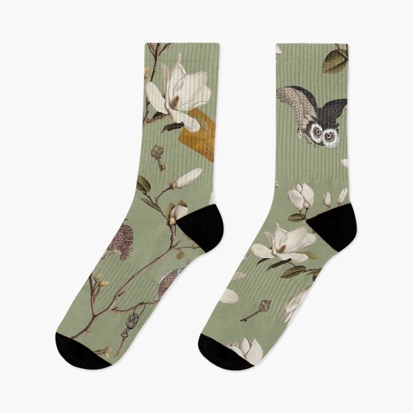 Item preview, Magnolia Grove with Owls in Sage Green designed and sold by Delinda Graphic Studio.