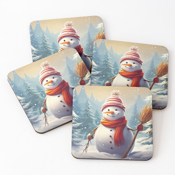 Item preview, A cheerful snowman stands in a snowy landscape designed and sold by homydesign.