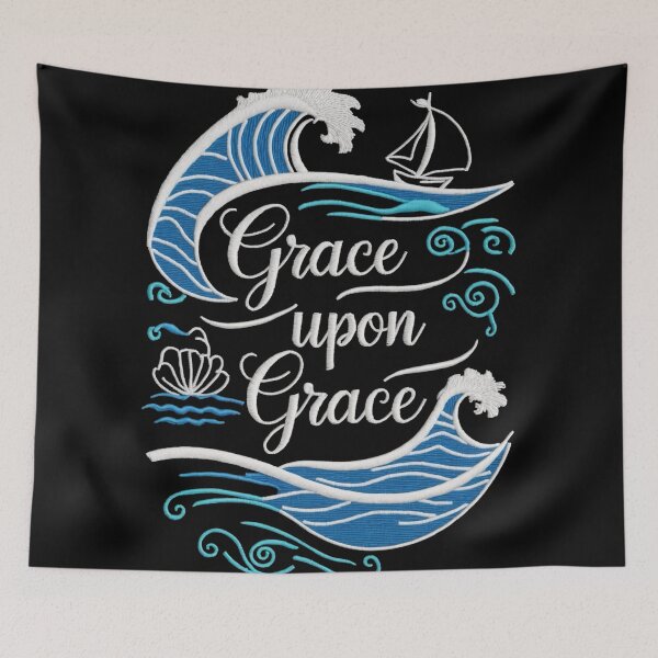 Item preview, Grace Upon Grace | Christian Motivation | John 1:16 Scripture Art | Faith and Hope Design designed and sold by NoviaRobert.