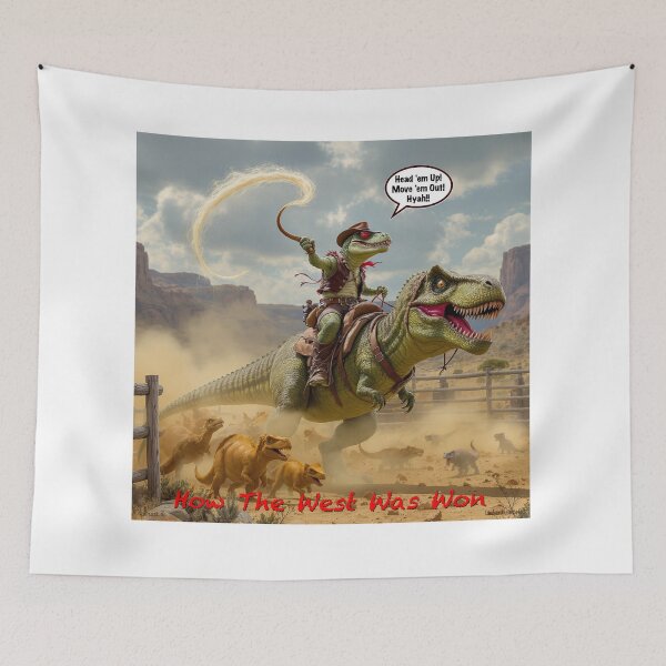 Item preview, Palaeolithic Meets Jurassic Print designed and sold by Lichentroupe63.