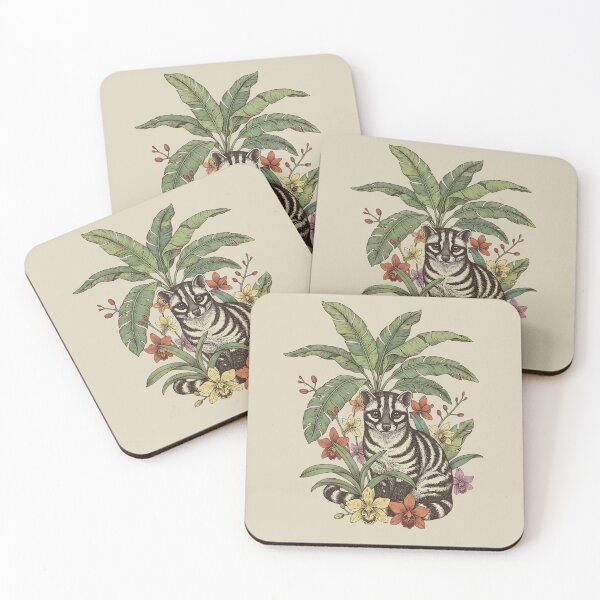 Item preview, Vintage Banded Palm Civet Botanical Art designed and sold by BirdsnStuff.