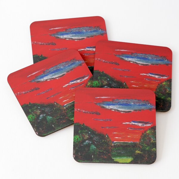 Item preview, Red Sunset over Valley designed and sold by Misfitcane.