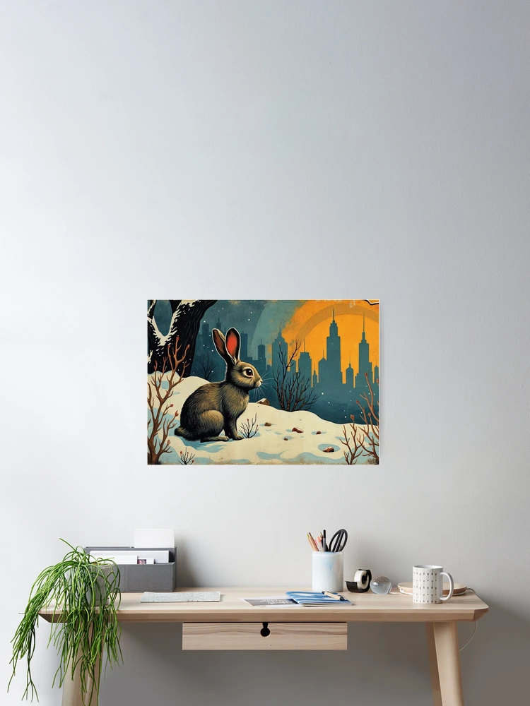 Thumbnail 2 of 3, Poster, Suburban Rabbit designed and sold by m-y-A-I-A-R-T-.