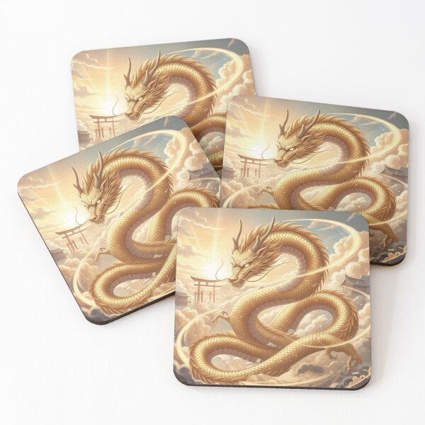 Item preview, Golden Dragon of the Rising Light | Japanese Mythical Art / 金龍 ― 光をめぐる守護 designed and sold by Mori-no-Akari.