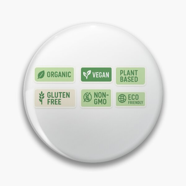 Item preview, Green food label stickers featuring organic, vegan, and eco-friendly themes, AI generated designed and sold by dvoevnore.
