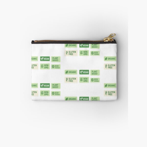 Item preview, Green food label stickers featuring organic, vegan, and eco-friendly themes, AI generated designed and sold by dvoevnore.