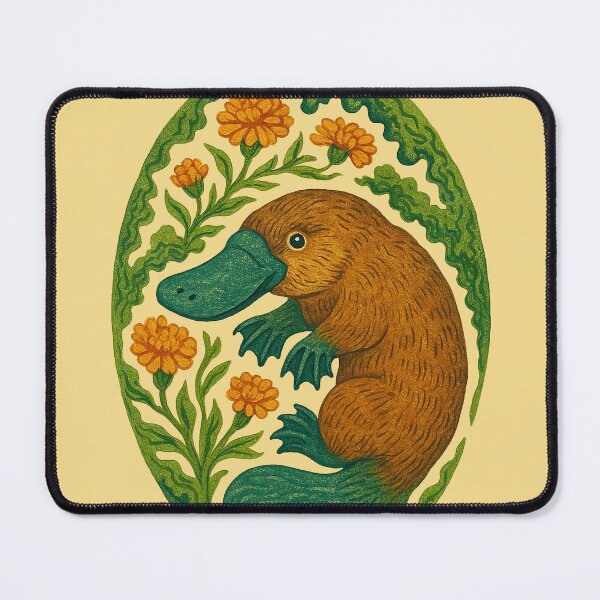 Item preview, Whimsical Vintage Platypus with Florals designed and sold by FrictionMaxxing.
