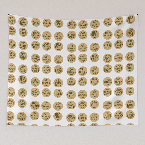 Item preview, Isolated food label stickers with text promoting natural, organic, eco-friendly products, AI Generated designed and sold by dvoevnore.