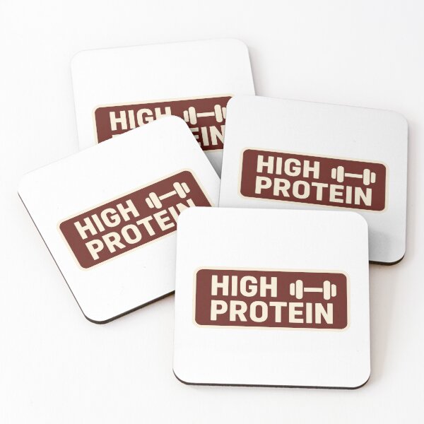 Item preview, High protein label sticker with weights icon, isolated on transparent background, AI generated designed and sold by dvoevnore.