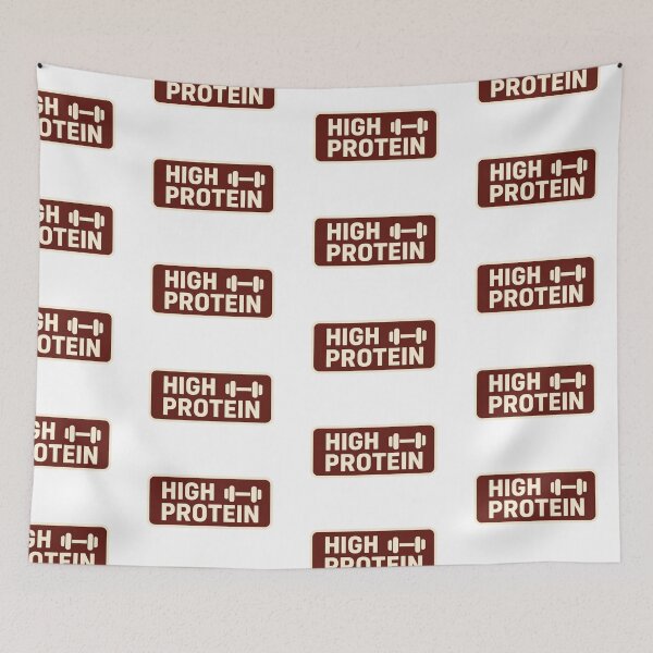 Item preview, High protein label sticker with weights icon, isolated on transparent background, AI generated designed and sold by dvoevnore.