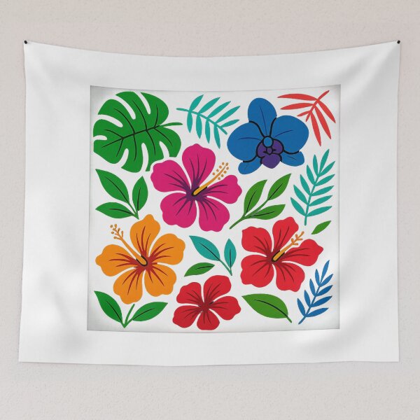 Item preview, Floral Pop Symphony – Tropical Botanical Explosion designed and sold by EugenioPrints.
