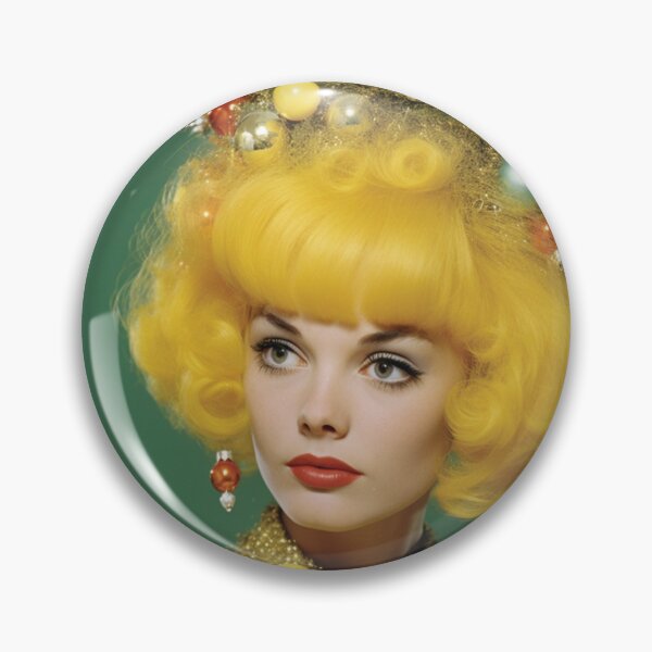 Item preview, Kitsch Christmas 1960s 60s retro yellowchristmas tree woman greeting card designed and sold by MiettaPreston.