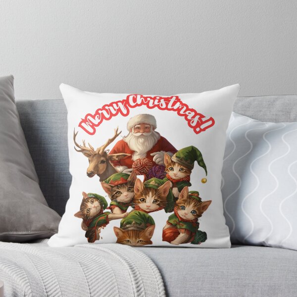 Item preview, Santa and Elf Cats – Meo Christmas Cute Holiday Art designed and sold by Oriam Vision - Gaia Essence.