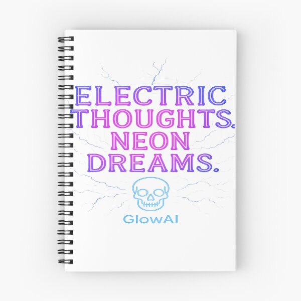 Item preview, Electric Thoughts. Neon Dreams. GlowAI | Cyberpunk Neon Skull Energy Art designed and sold by GlowAIDesigns.