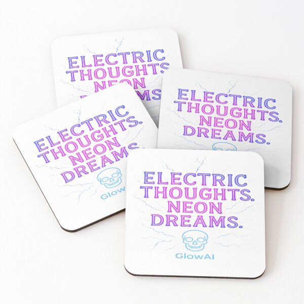 Item preview, Electric Thoughts. Neon Dreams. GlowAI | Cyberpunk Neon Skull Energy Art designed and sold by GlowAIDesigns.