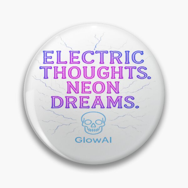 Item preview, Electric Thoughts. Neon Dreams. GlowAI | Cyberpunk Neon Skull Energy Art designed and sold by GlowAIDesigns.
