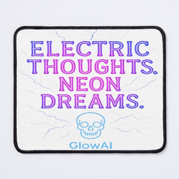 Item preview, Electric Thoughts. Neon Dreams. GlowAI | Cyberpunk Neon Skull Energy Art designed and sold by GlowAIDesigns.