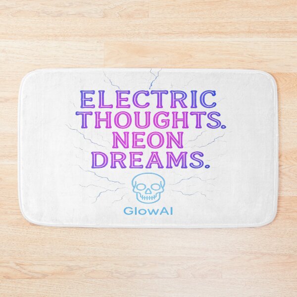 Item preview, Electric Thoughts. Neon Dreams. GlowAI | Cyberpunk Neon Skull Energy Art designed and sold by GlowAIDesigns.