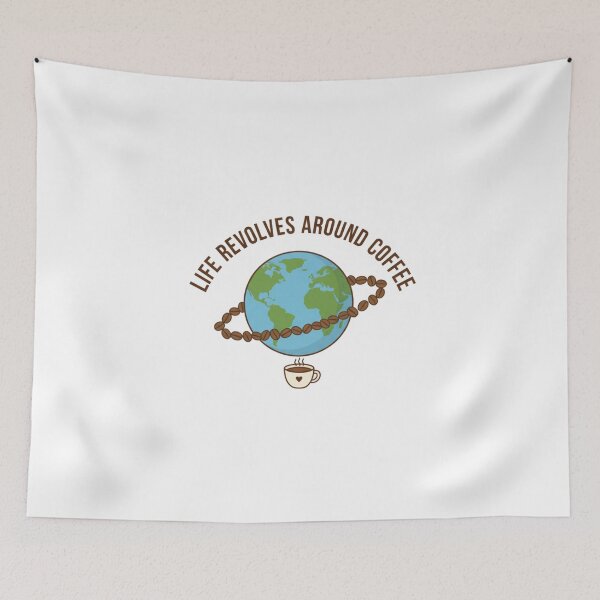Item preview, Life Revolves Around Coffee - Earth & Coffee Beans Art designed and sold by EverBranz-stor.