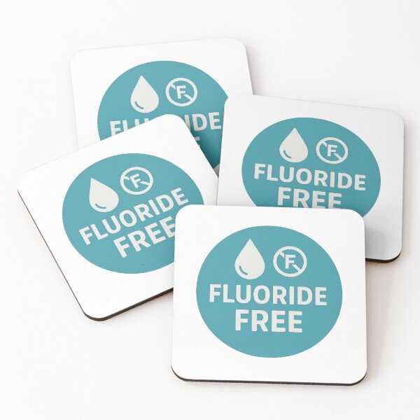 Item preview, Fluoride-free label sticker with water drop symbol on blue background, AI generated designed and sold by dvoevnore.