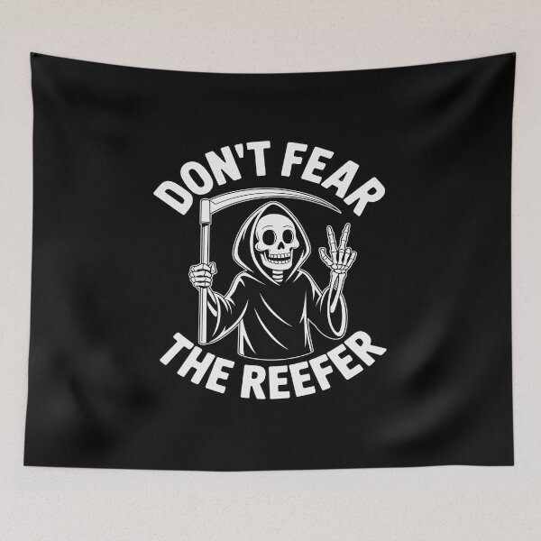 Item preview, Fear The Reefer Grim Reaper 420 Halloween Sarcastic Weed designed and sold by PeteHomenick.