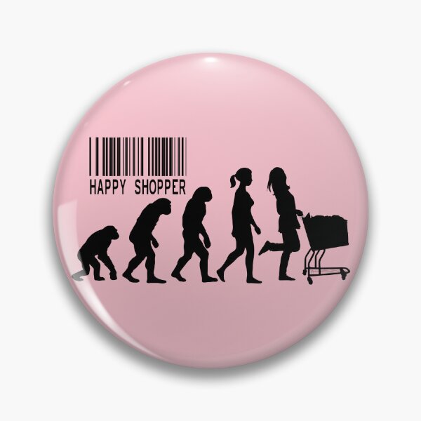 Item preview, Happy Shopper Funny Evolution Design – Women’s Shopping Parody Artwork designed and sold by Little Che.
