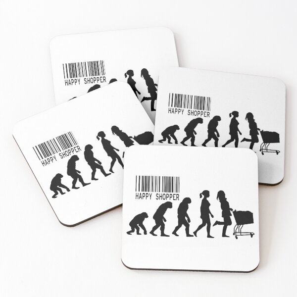 Item preview, Happy Shopper Funny Evolution Design – Women’s Shopping Parody Artwork designed and sold by Little Che.