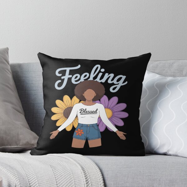 Item preview, Feeling Blessed, Soulful African American Woman with Flowers designed and sold by PeteHomenick.