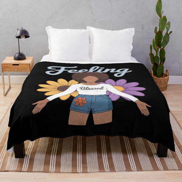 Item preview, Feeling Blessed, Soulful African American Woman with Flowers designed and sold by PeteHomenick.