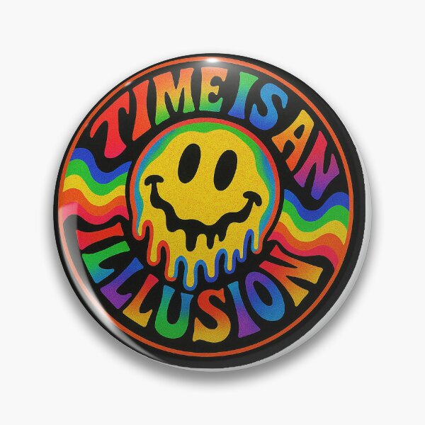 Item preview, Time Is An Illusion Psychedelic Clock (Rainbow on Black) By Hardly Sinn designed and sold by Hardly Sinn.