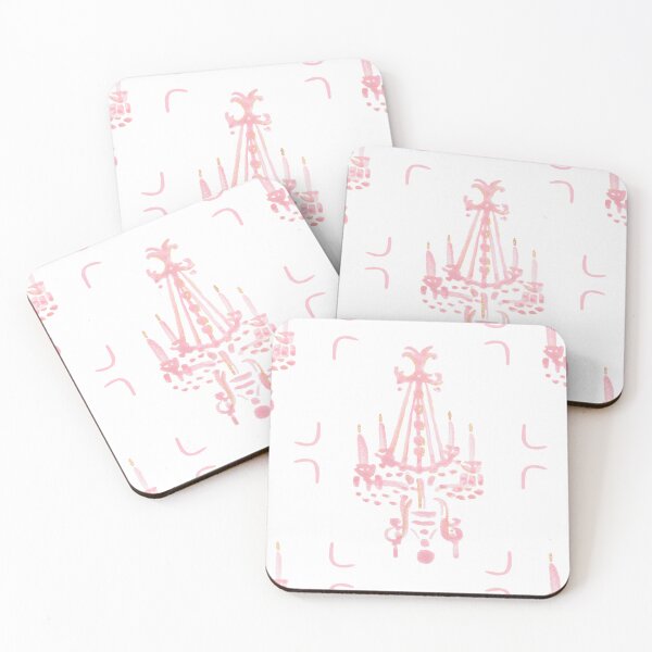 Item preview, Watercolor pink chandelier  designed and sold by ThreePenta.