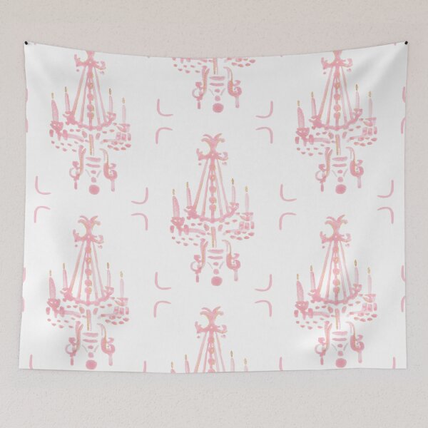 Item preview, Watercolor pink chandelier  designed and sold by ThreePenta.