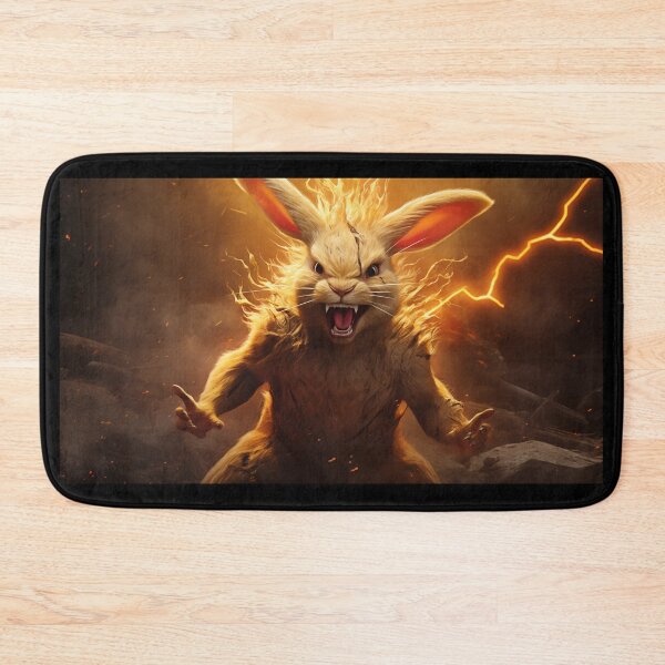 Item preview, Enraged, Super Saiyan Bunny summons golden lightning, becoming the Ultimate Apex Predator in a fiery landscape designed and sold by Epsydon Designers.