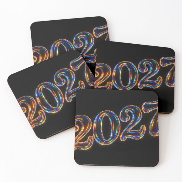 Item preview, Neon Futuristic 2027 – Glowing Year Number on Black Background designed and sold by EmeraldeaDesign.