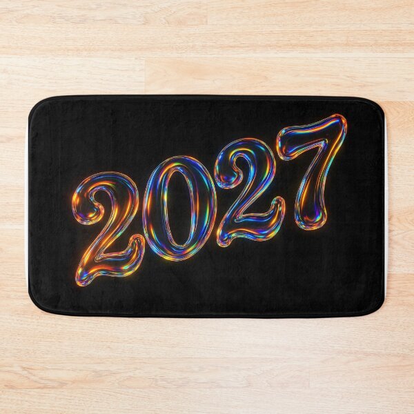 Item preview, Neon Futuristic 2027 – Glowing Year Number on Black Background designed and sold by EmeraldeaDesign.