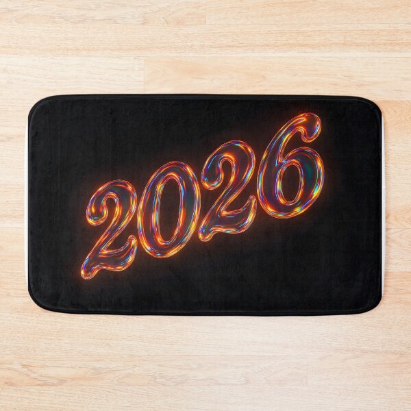 Item preview, Neon Futuristic 2026 – Glowing Year Number on Black Background designed and sold by EmeraldeaDesign.