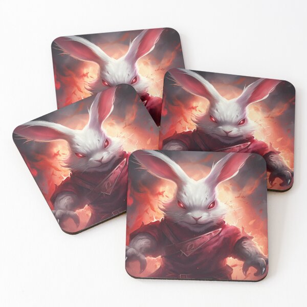 Aperçu de l'œuvre Fou de rage, le Lapin Super Saiyan invoque des éclairs dorés, devenant le prédateur suprême ultime dans un paysage de feu. créée et vendue par Epsydon Designers.