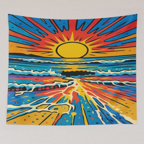 Item preview, “Pop Art Sunset” – Explosion of Colors & Positive Energy designed and sold by ArtPrintDeLuxe.