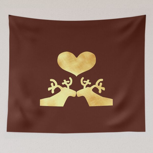 Item preview, Golden Reindeer couple on brown - Calm, Sensory-Friendly designed and sold by CreaTwinkles.